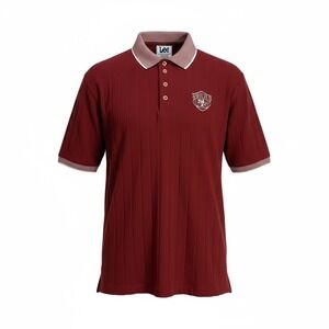 Lee Sport San Francisco 49ers NFL Burgundy Ribbed Polo Shirt Men's Large Vintage